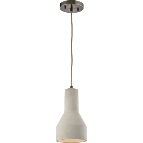 Urban Form 1 Light Ceiling Pendant Light in Black Nickel with Natural Concrete Shade