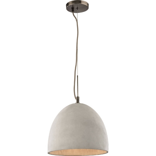 Urban Form 1 Light Ceiling Pendant Light in Black Nickel w/ Natural Concrete Shade