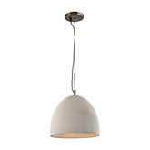 Urban Form 1 Light Ceiling Pendant Light in Black Nickel w/ Natural Concrete Shade