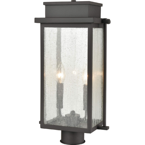 Braddock 19"H 2 Light Outdoor Post Light in Bronze & Seeded Glass