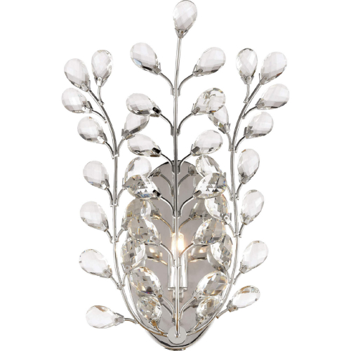 Crystique 14"H 1 Light Wall Sconce in Polished Chrome & Clear Crystals