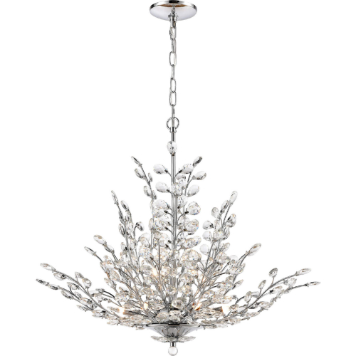 Crystique 30"W 9 Light Chandelier in Polished Chrome & Clear Crystals