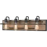 Copley 27"W 4 Light Vanity Light in Black & Aspen Finish Metal