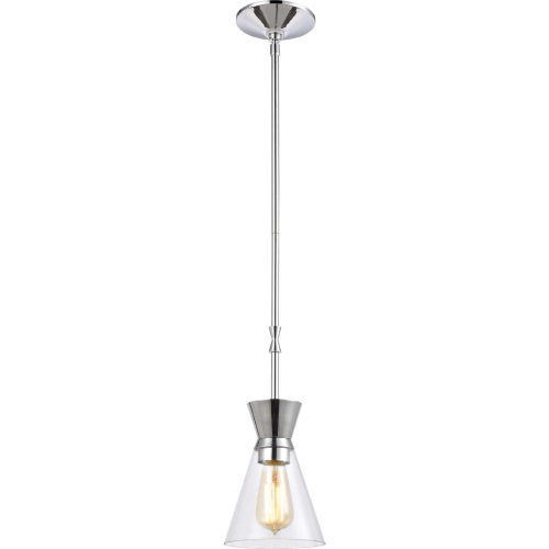 Modley 6"W 1 Light Ceiling Pendant Light in Polished Chrome & Clear Glass