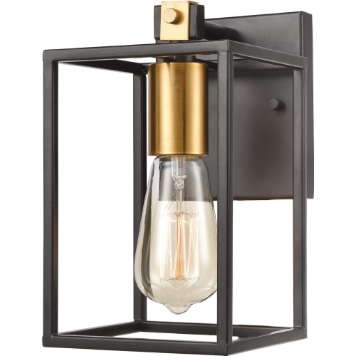 Cloe 9"H 1 Light Wall Sconce in Matte Black & Brushed Brass