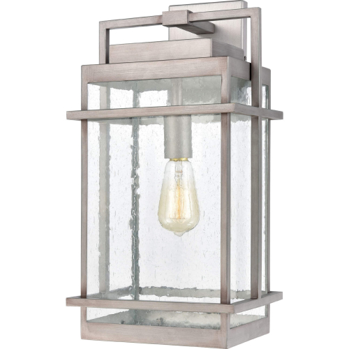 Breckenridge 22"H 1 Light Outdoor Wall Sconce in Weathered Zinc & Seeded Glass