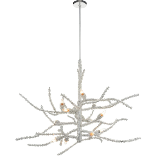 Winter's Spray 12 Light Chandelier in Polished Chrome, Crystal & Glass