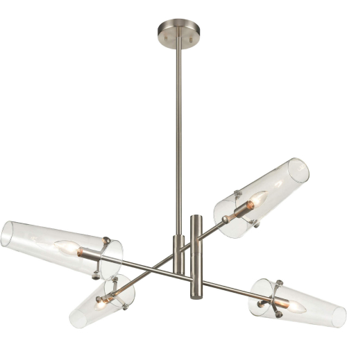 Valante 49"W 4 Light Chandelier in Satin Nickel