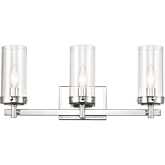 Melinda 20"W 3 Light Vanity Light in Polished Chrome & Seeded Glass