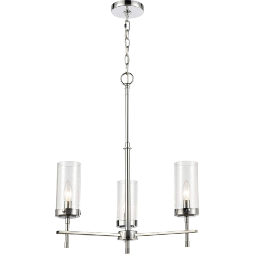 Melinda 21"W 3 Light Chandelier in Polished Chrome & Seeded Glass