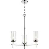 Melinda 21"W 3 Light Chandelier in Polished Chrome & Seeded Glass