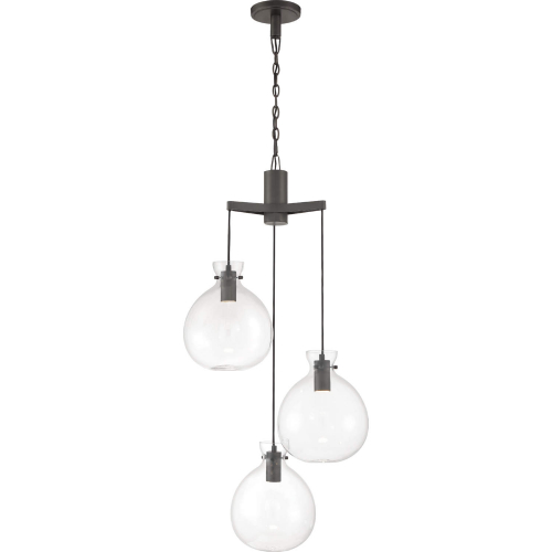 Selina Tiered Globe LED Chandelier in Oil Rubbed Bronze & Clear Glass