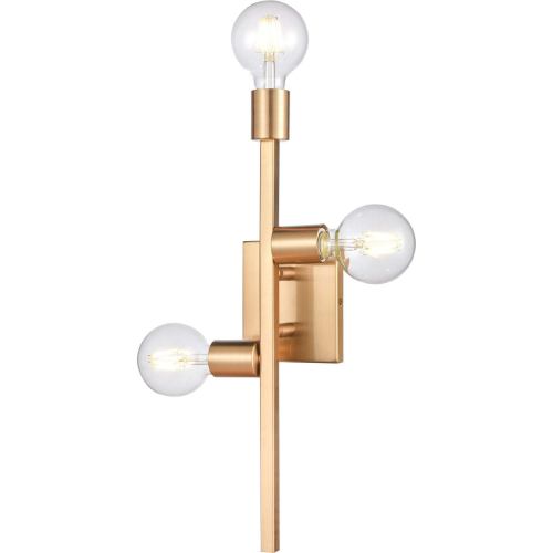 Attune 19"H 3 Light Wall Sconce in Burnished Brass