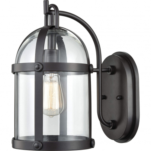 Hunley 13"H 1 Light Outdoor Wall Sconce in Oil Rubbed Bronze & Glass