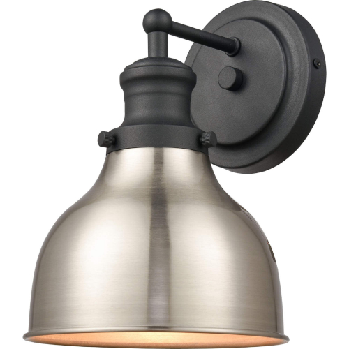 Haralson 10"H 1 Light Wall Sconce in Charcoal & Satin Nickel Finish