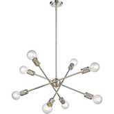 Module 22"W 8 Light Chandelier in Satin Nickel