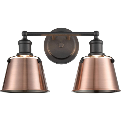 Holgate 15"W 2 Light Vanity Light in Matte Black & Copper