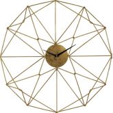 Angular Wirework Wall Clock in Gold