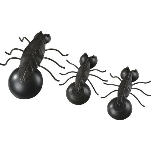 Metal Ants Statuary in Black (Set of 2)