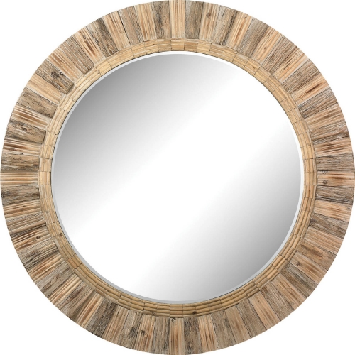 Oversized Round Wicker Mirror