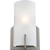 Wall Sconces 12"H 1 Light Wall Sconce in Brushed Nickel & White Frosted Glass