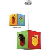 Novelty 1 Light Ceiling Pendant Light in Multicolor Puppet Pockets