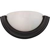 1 Light Wall Sconce in Oil Rubbed Bronze & White Glass