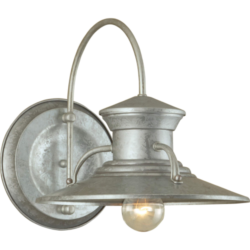 Budapest Outdoor Wall Light in Galvanized Metal & Glass