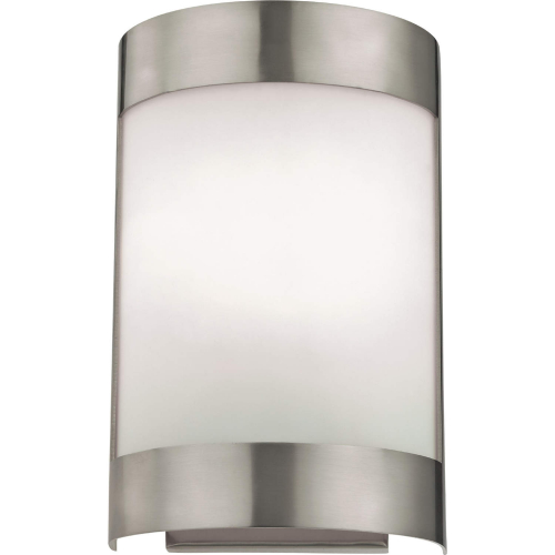 Wall Sconces 10"H 1 Light Wall Sconce in Brushed Nickel & White Frosted Glass