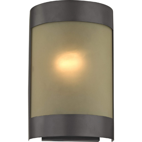 1 Light Wall Sconce in Oil Rubbed Bronze & Light Amber Glass