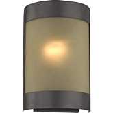 1 Light Wall Sconce in Oil Rubbed Bronze & Light Amber Glass