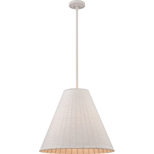 Sophie 22"W 3 Light Ceiling Pendant Light in White Coral Metal & Off White Rope