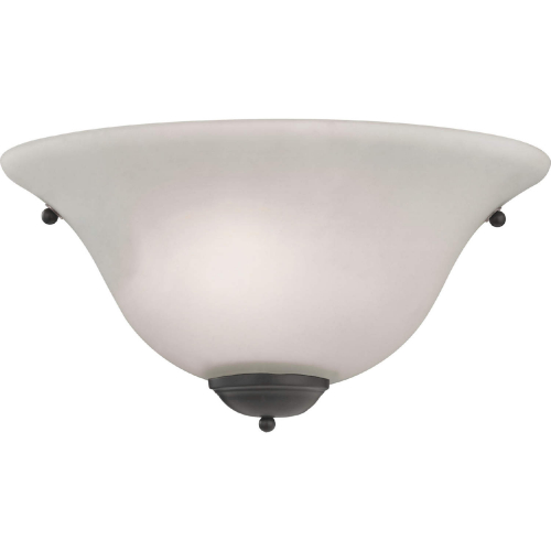 1 Light Wall Sconce in Oil Rubbed Bronze & White Glass