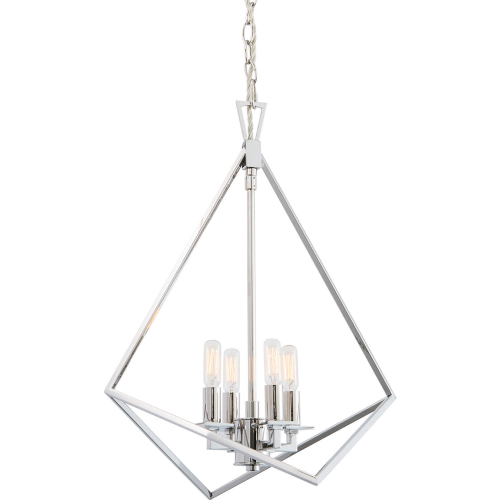 Trapezoid Cage Chandelier in Polished Nickel