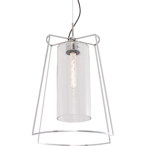 Cere Pendant Light in Polished Nickel & Clear Glass