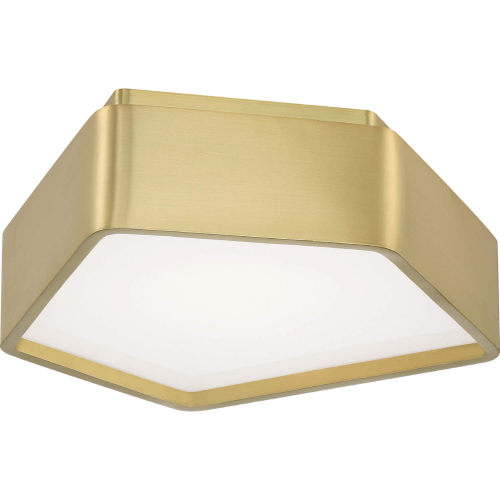 Fenway Flush Mount Light in Satin Brass & Opal Glass