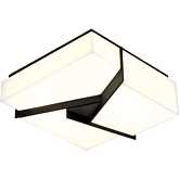 Candeau Flush Mount Light in Matte Black Metal & Opal Acrylic