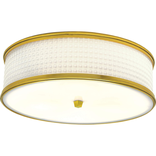 Prism Flush Mount Light in Satin Brass & White Glass