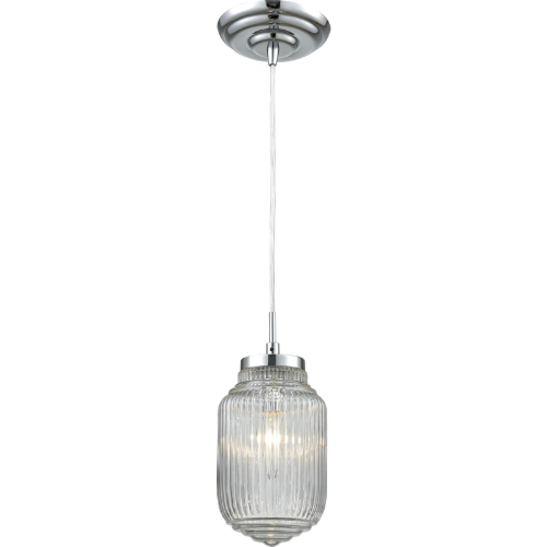 Dubois 5"W 1 Light Ceiling Pendant Light in Polished Chrome & Clear Glass