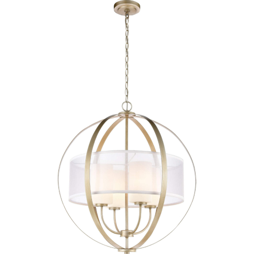 Diffusion 24"W 4 Light Chandelier in Aged Silver