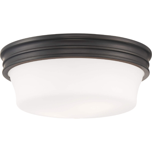 Galen Glass Flush Mount Ceiling Light in Oil Rubbed Bronze & Opal Glass