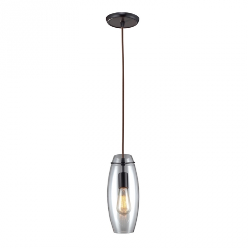 Menlow Park Pendant Light in Oiled Bronze w/ Filament Style Bulb