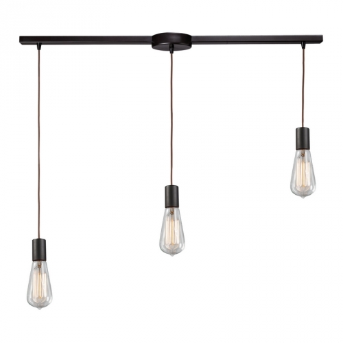 Menlow Park Pendant Light in Oiled Bronze w/ Filament Style Bulb