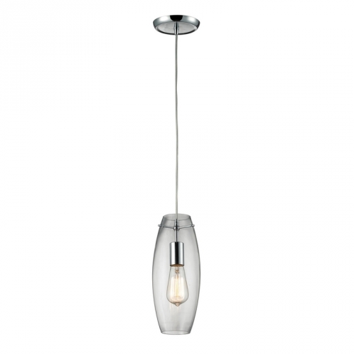 Menlow Park 1 Light Pendant Light in Polished Chrome w/ Filament Style Bulb