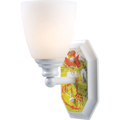 Kidshine 10"H 1 Light Wall Sconce in Multicolor & White Glass