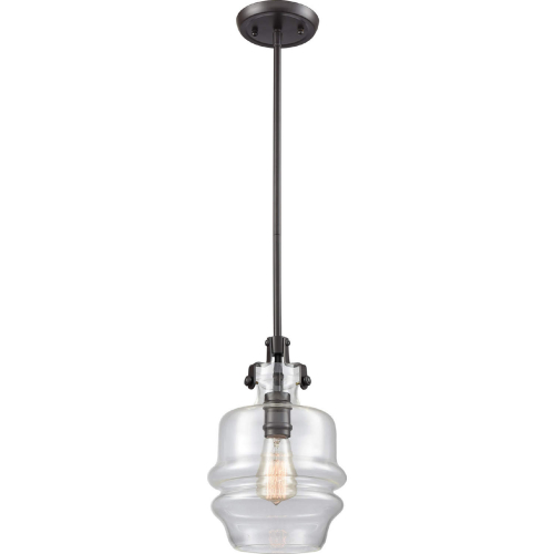 Zumbia 1 Light Ceiling Pendant Light in Oil Rubbed Bronze & Clear Glass