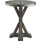 Bridgeport Round End Table in Weathered Grey