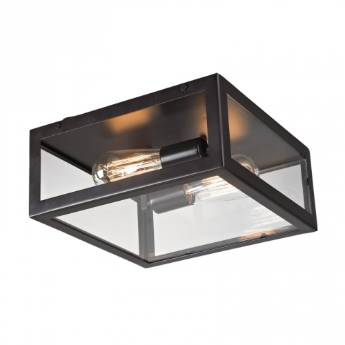 Parameters Bronze Flush Mount Light w/ Clear Glass