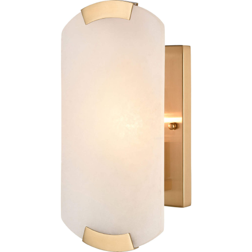 Nova 12.25"H 1 Light Wall Sconce in Aged Brass & Alabaster