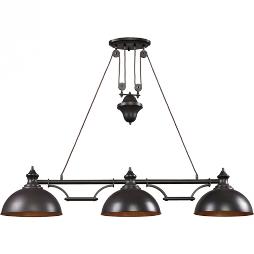 Farmhouse 3 Light Billiard Light in Oiled Bronze (LED)